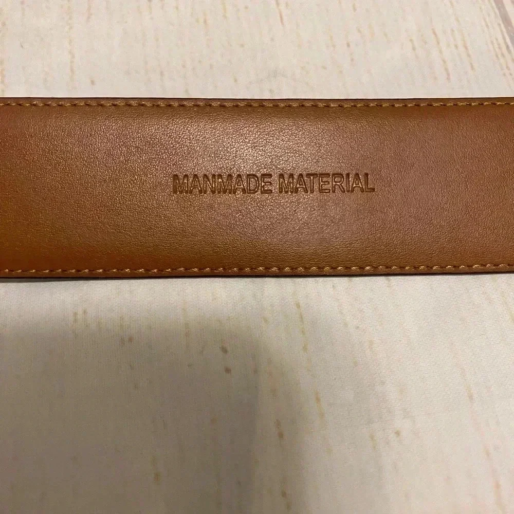 Men’s Navy Blue Smooth Faux Leather Belt Fits‎ Size 36-38